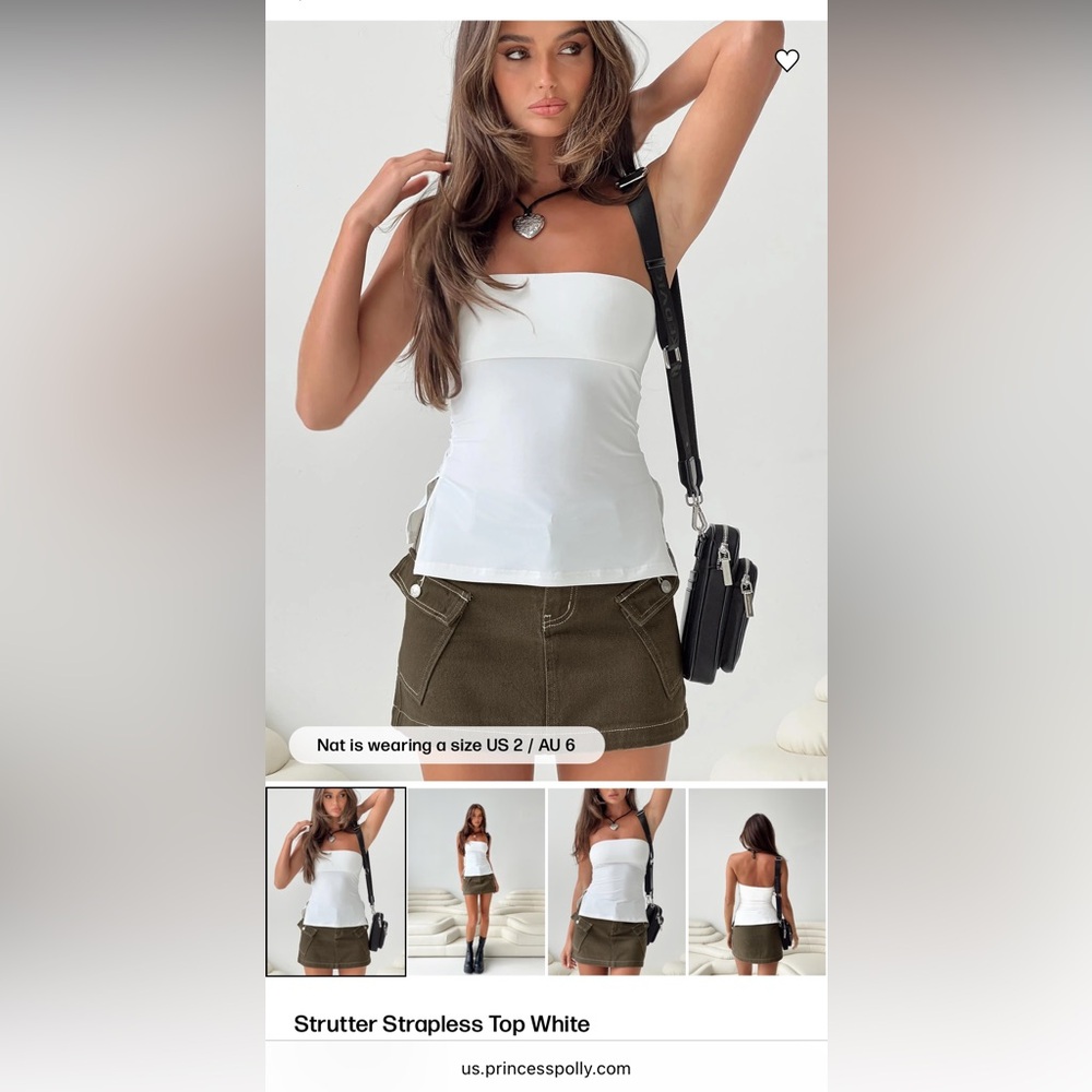 Princess Polly White Tube Top